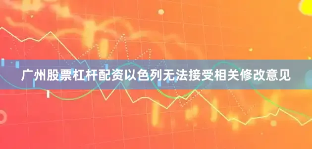 广州股票杠杆配资以色列无法接受相关修改意见